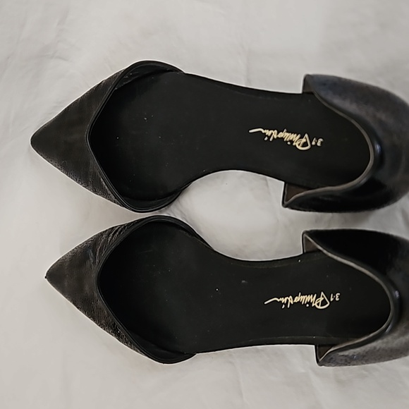 3.1 Phillip Lim Devon  d'Orsay Flat, Petrol Black Blue 38.5 - Picture 5 of 13